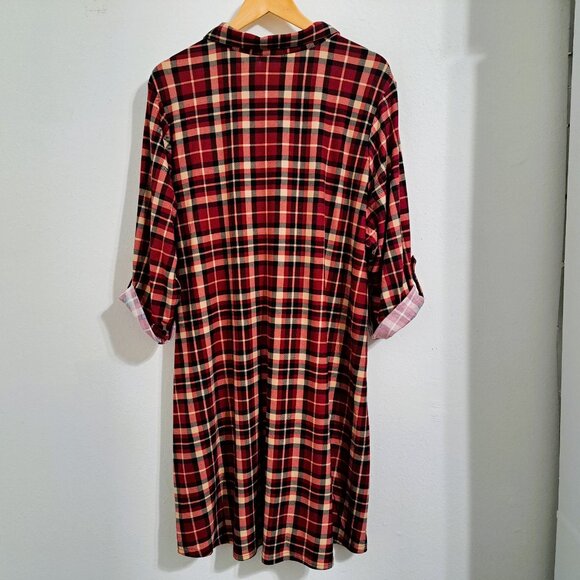 Jolie&Joy Women Plus Size 3X Christmas Plaid Dress Long Sleeve NWT - Picture 2 of 10
